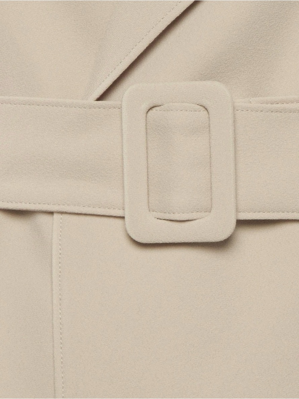 Theory Women’s Crepe Beige Oaklane Belted Trench Coat - Picture 3 of 9
